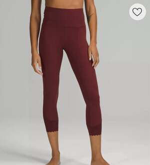 Lululemon Align High-Rise Scalloped Hem Leggings 23" – Red Merlot (Size 0)